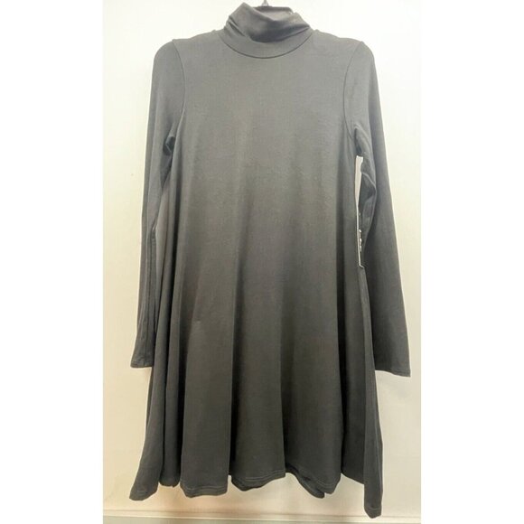 Lulus NWT  Black Long Sleeves Lined Black Flare Dress Rayon Size M - Picture 6 of 12